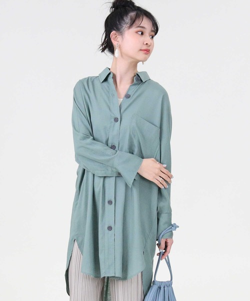 RAG MACHINE（ラグマシーン）の「【RAG MACHINE】シャツワンピース（シャツワンピース・レディース・グリーン/オフホワイト/ベージュ・L/M）」の18枚目の写真