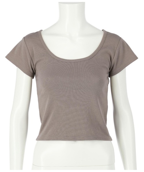 ANAP(アナップ)の「クロップドタイトTシャツ(Tシャツ/カットソー・レディース・ホワイト/ブラック/グレイッシュベージュ/ブラウン/ピンク/ブルー・FREE)」の12枚目の写真