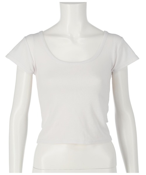 ANAP(アナップ)の「クロップドタイトTシャツ(Tシャツ/カットソー・レディース・ホワイト/ブラック/グレイッシュベージュ/ブラウン/ピンク/ブルー・FREE)」の18枚目の写真