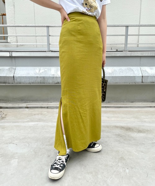 CIAOPANIC（チャオパニック）の「≪肌当たりが心地よい≫スリットマーメイドスカート（スカート・レディース・ブラック/ベージュ/グリーン/ボルドー/ブルー/ブラウン・FREE）」の17枚目の写真