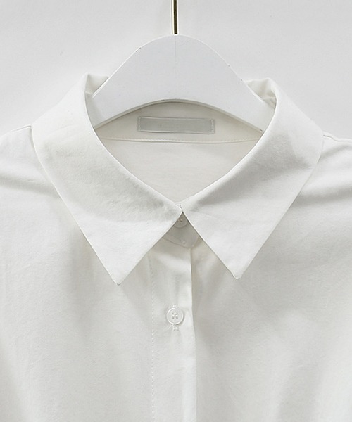 Girly Doll（ガーリードール）の「ウエスト切り替えシャツワンピース（シャツワンピース・レディース・ホワイト/ネイビー・FREE）」の11枚目の写真