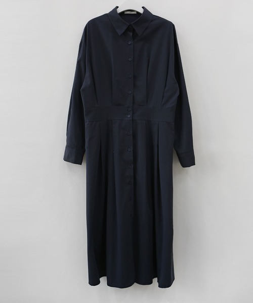 Girly Doll（ガーリードール）の「ウエスト切り替えシャツワンピース（シャツワンピース・レディース・ホワイト/ネイビー・FREE）」の14枚目の写真