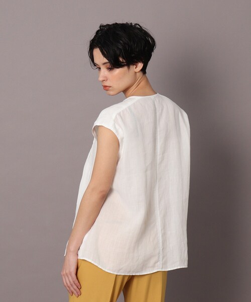 DRESSTERIOR（ドレステリア）の「◆ガーメントダイラミーピンタックブラウス（シャツ/ブラウス・レディース・ダークオリーブ/オレンジ/ホワイト系/ブラック・38）」の19枚目の写真