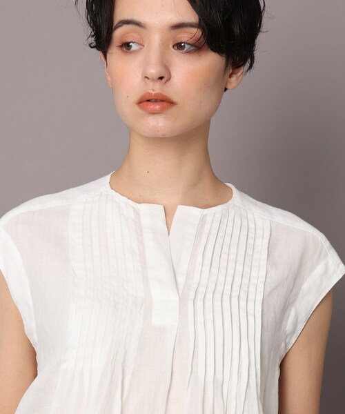 DRESSTERIOR（ドレステリア）の「◆ガーメントダイラミーピンタックブラウス（シャツ/ブラウス・レディース・ダークオリーブ/オレンジ/ホワイト系/ブラック・38）」の16枚目の写真