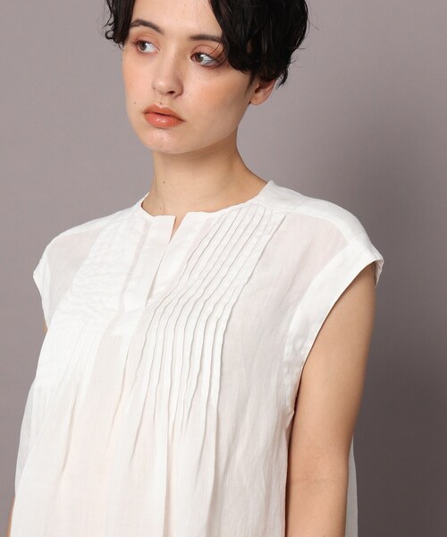 DRESSTERIOR（ドレステリア）の「◆ガーメントダイラミーピンタックブラウス（シャツ/ブラウス・レディース・ダークオリーブ/オレンジ/ホワイト系/ブラック・38）」の22枚目の写真