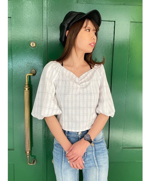 one way（ワンウェイ）の「【oneway】フロントギャザーブラウス（シャツ/ブラウス・レディース・ホワイト/ライトグリーン/ベージュ/ライトブラウン・FREE）」の7枚目の写真