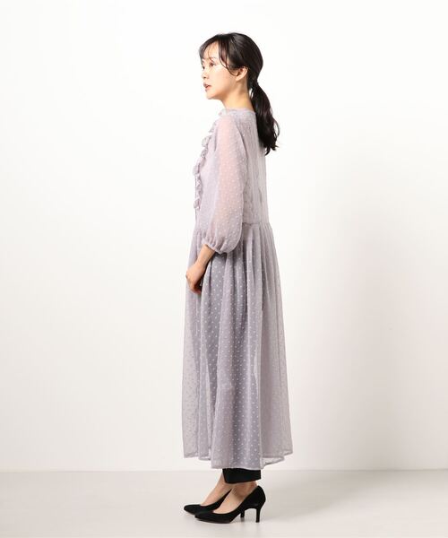 ehka sopo（エヘカソポ）の「カットドビーフリルワンピース（ワンピース・レディース・キナリ/グレー/ミント・ﾌﾘ-）」の5枚目の写真