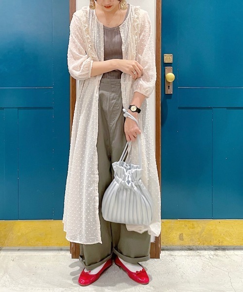 ehka sopo（エヘカソポ）の「カットドビーフリルワンピース（ワンピース・レディース・キナリ/グレー/ミント・ﾌﾘ-）」の2枚目の写真