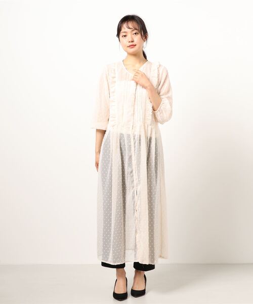 ehka sopo（エヘカソポ）の「カットドビーフリルワンピース（ワンピース・レディース・キナリ/グレー/ミント・ﾌﾘ-）」の6枚目の写真