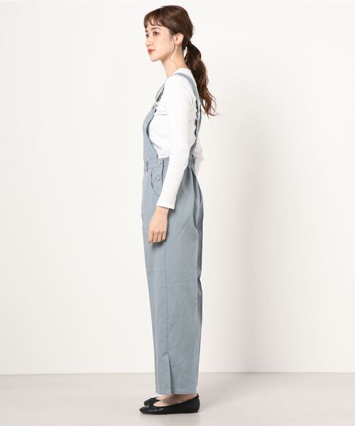 WEGO（ウィゴー）の「WEGO/リネンライクスリットサロペット（サロペット/オーバーオール・レディース・ブルー/ベージュ・FREE）」の6枚目の写真