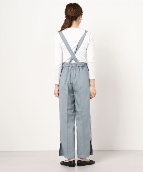 WEGO（ウィゴー）の「WEGO/リネンライクスリットサロペット（サロペット/オーバーオール・レディース・ブルー/ベージュ・FREE）」の8枚目の写真