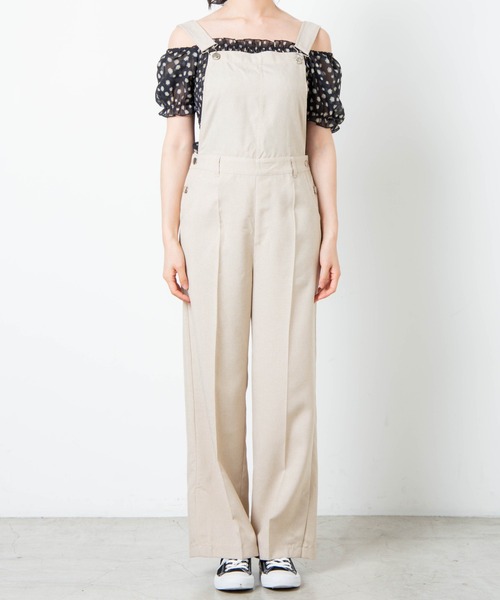 WEGO（ウィゴー）の「WEGO/リネンライクスリットサロペット（サロペット/オーバーオール・レディース・ブルー/ベージュ・FREE）」の12枚目の写真