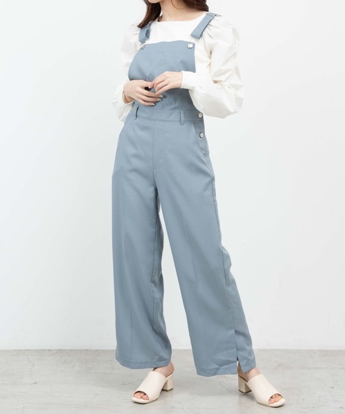 WEGO（ウィゴー）の「WEGO/リネンライクスリットサロペット（サロペット/オーバーオール・レディース・ブルー/ベージュ・FREE）」の11枚目の写真