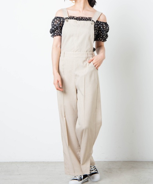 WEGO（ウィゴー）の「WEGO/リネンライクスリットサロペット（サロペット/オーバーオール・レディース・ブルー/ベージュ・FREE）」の18枚目の写真