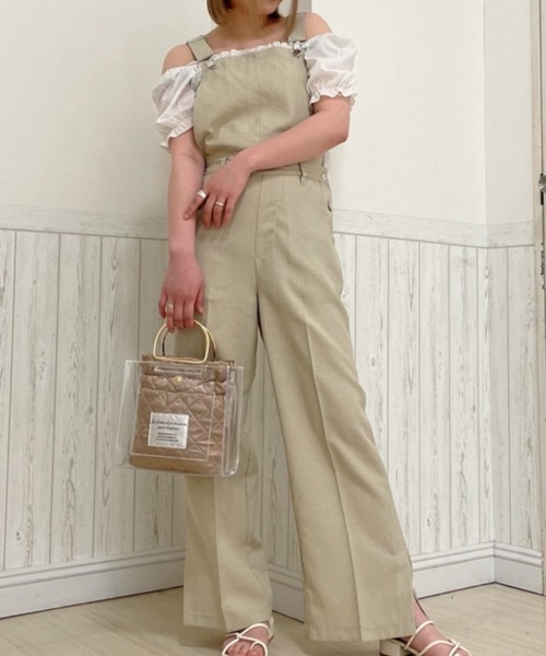 WEGO（ウィゴー）の「WEGO/リネンライクスリットサロペット（サロペット/オーバーオール・レディース・ブルー/ベージュ・FREE）」の15枚目の写真