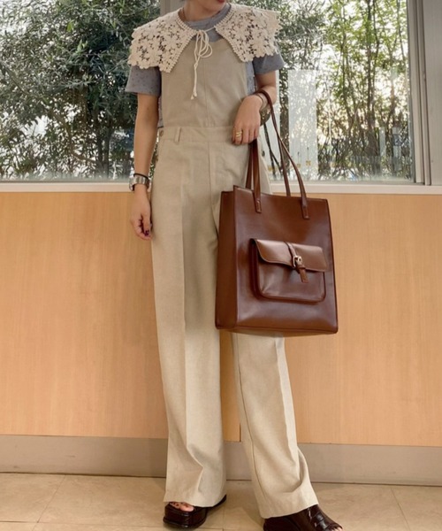 WEGO（ウィゴー）の「WEGO/リネンライクスリットサロペット（サロペット/オーバーオール・レディース・ブルー/ベージュ・FREE）」の16枚目の写真