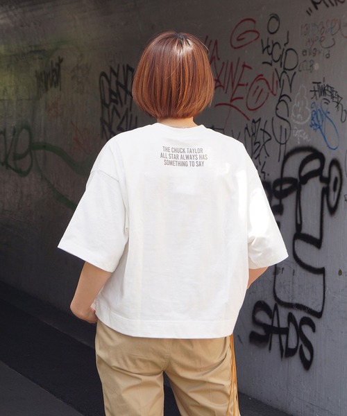 CONVERSE（コンバース）の「CONVERSEポケットワッペンTシャツ（Tシャツ/カットソー・レディース・ホワイト/ブラック/ダークブラウン/キャメル・FREE）」の10枚目の写真