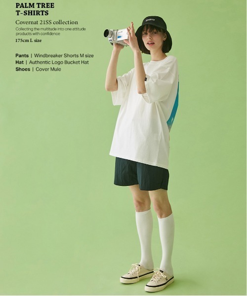COVERNAT(カバーナット)の「【COVERNAT】PALM TREE DAY/NIGHT S/S TEE / カバーナット パームツリー グラフィック Tシャツ(Tシャツ/カットソー・メンズ・ホワイト/ブラック・SMALL/MEDIUM/LARGE)」の3枚目の写真
