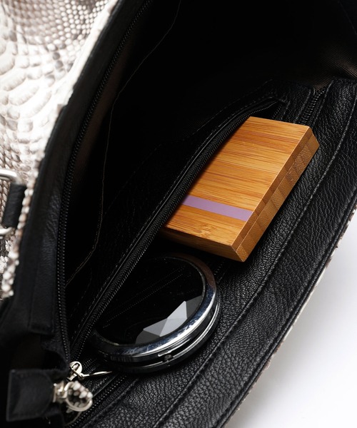 ElegChic(エレグシック)の「ダイヤモンドパイソン&フェイクレザーバッグ 結婚式 同窓会 オケージョン お呼ばれ(ショルダーバッグ・レディース・ダークブラウン/ブルー/イエロー/ライトブラウン/ワインレッド/ナチュラル/ブラック/ダークグリーン/ブラウン/ピンク・FREE)」の17枚目の写真