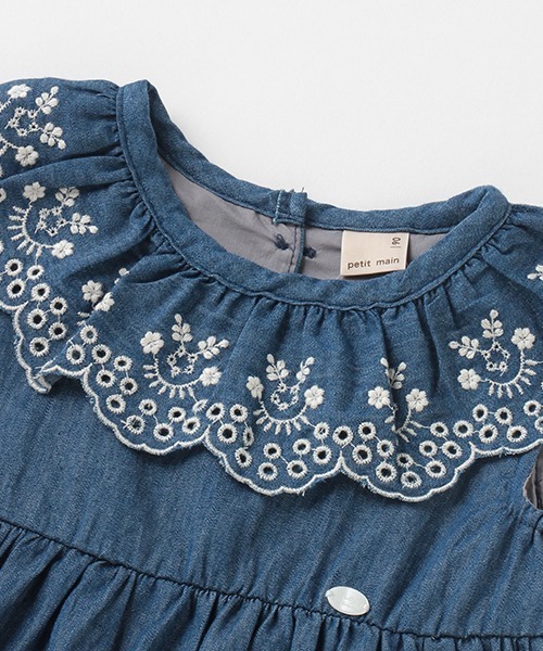 petit main（プティマイン）の「スカラップ衿セットアップ（アンサンブル・キッズ・ピンク/ブルー・120cm/110cm/80ｃｍ/130cm/100cm/90cm）」の7枚目の写真