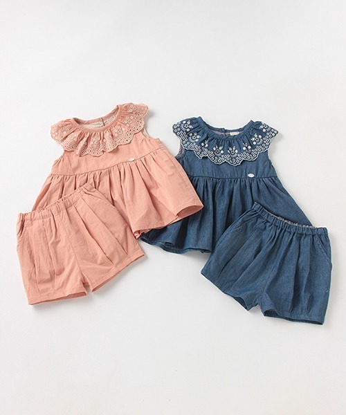petit main（プティマイン）の「スカラップ衿セットアップ（アンサンブル・キッズ・ピンク/ブルー・120cm/110cm/80ｃｍ/130cm/100cm/90cm）」の14枚目の写真
