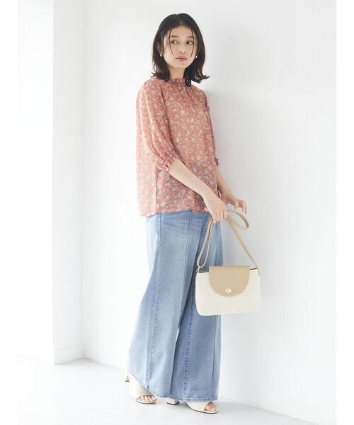 ELENCARE DUE（エレンカーレデュエ）の「・ELENCARE DUE フラワーptドビーブラウス＊（シャツ/ブラウス・レディース・ブラック/グレー/オレンジ/アイボリー・FREE）」の9枚目の写真