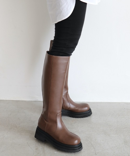 EVOL(イーボル)の「【EVOL】 トラックソールロングブーツ IR9620(ブーツ・レディース・ブラック/ブラウン・22.5cm/23.5cm/24.5cm/23.0cm/24.0cm/25.0cm)」の14枚目の写真