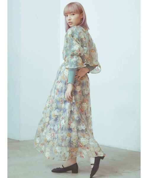 merry jenny（メリージェニー）の「Gardenerエアリーロングスカート（スカート・レディース・ピンク/イエロー・FREE）」の8枚目の写真