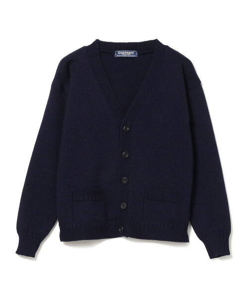 Guernsey Knit（ガンジー ニット）の「GUERNSEY WOOLENS × BEAMS F / 別注 Vネック カーディガン（ニット/セーター・メンズ・ネイビー/ブラック/グリーン・36/38/40）」の10枚目の写真