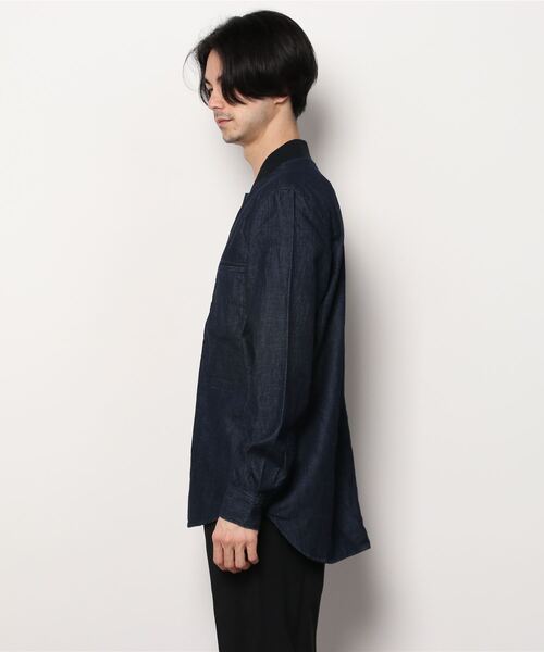 G-STAR（ジースター）の「REGULAR SHIRT BOMBER COLLAR/デニムシャツ（シャツ/ブラウス・メンズ・ダークインディゴブルー・SMALL/MEDIUM/X-SMALL/LARGE）」の8枚目の写真