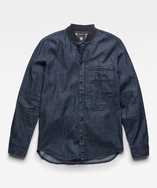 G-STAR（ジースター）の「REGULAR SHIRT BOMBER COLLAR/デニムシャツ（シャツ/ブラウス・メンズ・ダークインディゴブルー・SMALL/MEDIUM/X-SMALL/LARGE）」の5枚目の写真