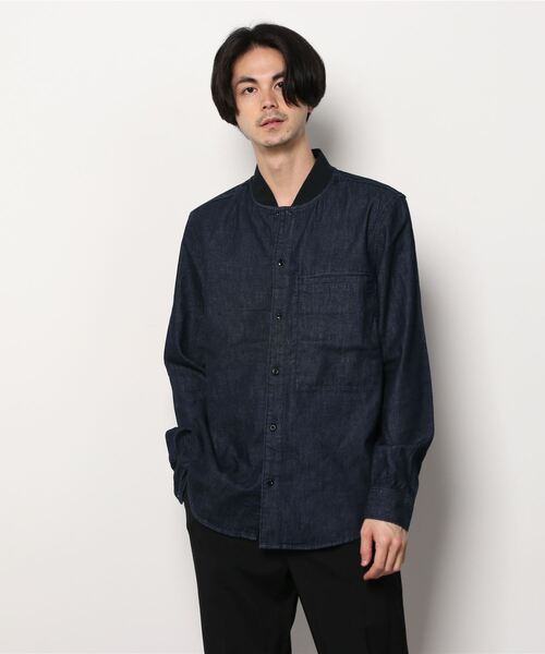 G-STAR（ジースター）の「REGULAR SHIRT BOMBER COLLAR/デニムシャツ（シャツ/ブラウス・メンズ・ダークインディゴブルー・SMALL/MEDIUM/X-SMALL/LARGE）」の7枚目の写真
