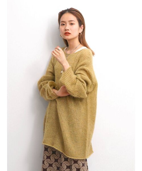 Ungrid(アングリッド)の「透かし編みル-ズニット(ニット/セーター・レディース・ライトグレー/オフホワイト/マスタード・FREE)」の12枚目の写真