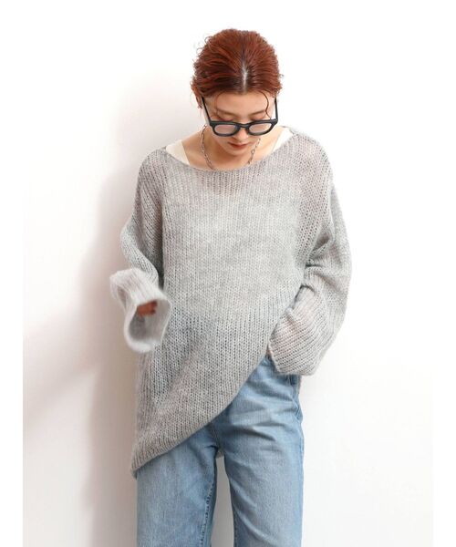 Ungrid(アングリッド)の「透かし編みル-ズニット(ニット/セーター・レディース・ライトグレー/オフホワイト/マスタード・FREE)」の11枚目の写真