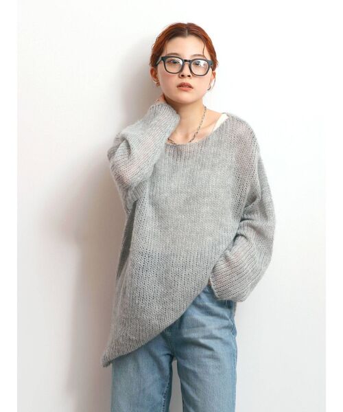 Ungrid(アングリッド)の「透かし編みル-ズニット(ニット/セーター・レディース・ライトグレー/オフホワイト/マスタード・FREE)」の10枚目の写真