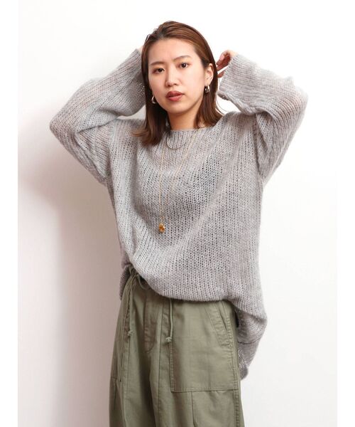 Ungrid(アングリッド)の「透かし編みル-ズニット(ニット/セーター・レディース・ライトグレー/オフホワイト/マスタード・FREE)」の17枚目の写真