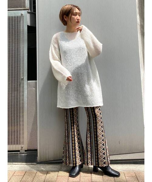 Ungrid(アングリッド)の「透かし編みル-ズニット(ニット/セーター・レディース・ライトグレー/オフホワイト/マスタード・FREE)」の19枚目の写真