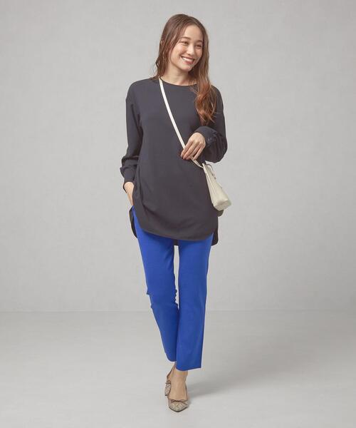 closet story（クローゼットストーリー）の「＜closet story（クローゼットストーリー）＞ストレート ニットパンツ -ウォッシャブル-（その他パンツ・レディース・ブラック/ロイヤルブルー・FREE）」の4枚目の写真