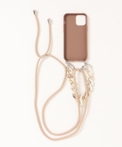 ammy.（エイミードット）の「【 ammy. / エイミードット 】ストラップ付 べっ甲 チェーン iphone ケース ( iPhone 7 / 8 / SE / X / XS / 11 / 11Pro / 12 / 12Pro / 13 / 13Pro 対応)（スマホケース/カバー・レディース・ブラック/グレー/ブラウン・E/A/D/B/C/G/F）」の4枚目の写真