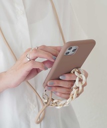 ammy. | 【 ammy. / エイミードット 】ストラップ付 べっ甲 チェーン iphone ケース ( iPhone 7 / 8 / SE / X / XS / 11 / 11PRO / 12 / 12Pro 対応)(スマホケース/カバー)