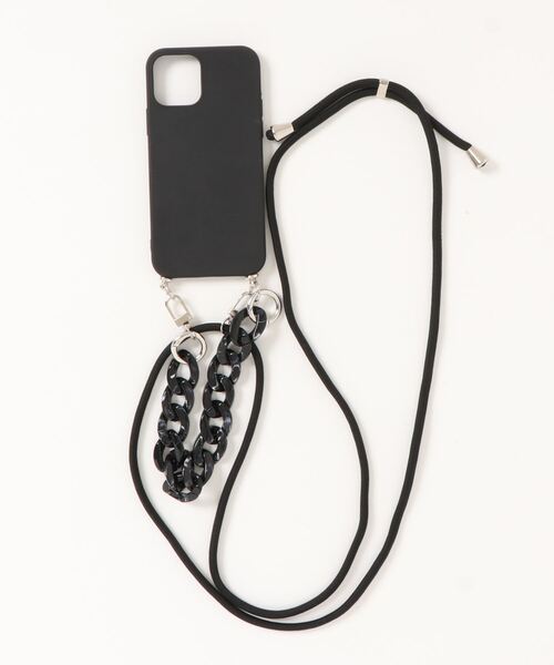 ammy.（エイミードット）の「【 ammy. / エイミードット 】ストラップ付 べっ甲 チェーン iphone ケース ( iPhone 7 / 8 / SE / X / XS / 11 / 11Pro / 12 / 12Pro / 13 / 13Pro 対応)（スマホケース/カバー・レディース・ブラック/グレー/ブラウン・E/A/D/B/C/G/F）」の14枚目の写真