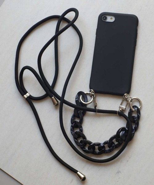 ammy.（エイミードット）の「【 ammy. / エイミードット 】ストラップ付 べっ甲 チェーン iphone ケース ( iPhone 7 / 8 / SE / X / XS / 11 / 11Pro / 12 / 12Pro / 13 / 13Pro 対応)（スマホケース/カバー・レディース・ブラック/グレー/ブラウン・E/A/D/B/C/G/F）」の10枚目の写真