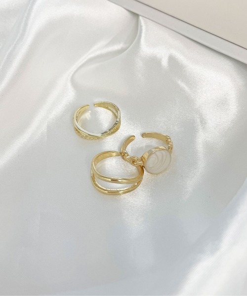 PairPair（ペアペア）の「3SETデザインリング（リング・レディース・ゴールド/シルバー・FREE）」の2枚目の写真