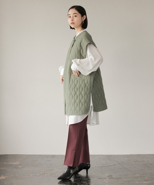 LOWRYS FARM（ローリーズファーム）の「キルティングベスト　217072（ベスト・レディース・ブラック/グリーン/オレンジ・FREE）」の6枚目の写真