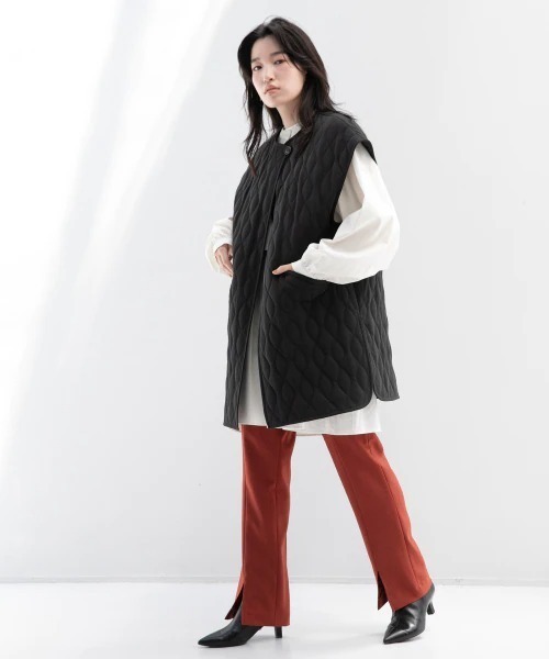 LOWRYS FARM（ローリーズファーム）の「キルティングベスト　217072（ベスト・レディース・ブラック/グリーン/オレンジ・FREE）」の19枚目の写真