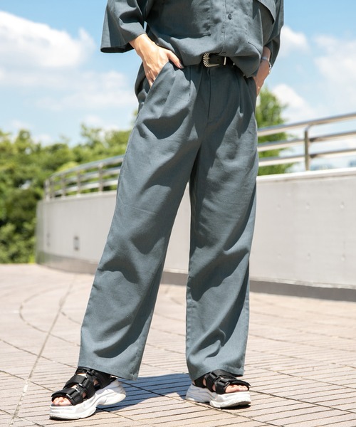 PairPair(ペアペア)の「コットンリネントラウザーパンツ/セットアップ対応(ユニセックス)(スラックス・レディース・ライトブラウン/ライトカーキ/グレイッシュブルー・MEDIUM/LARGE)」の14枚目の写真