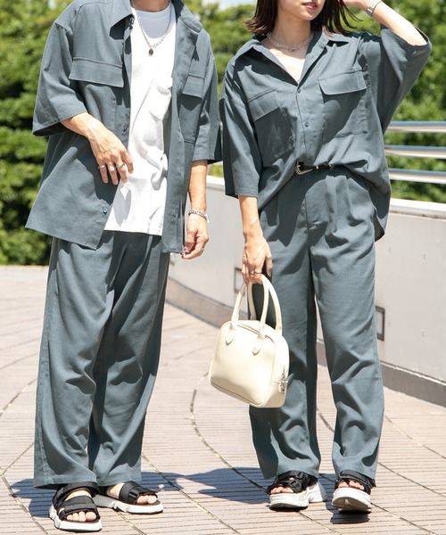 PairPair(ペアペア)の「コットンリネントラウザーパンツ/セットアップ対応(ユニセックス)(スラックス・レディース・ライトブラウン/ライトカーキ/グレイッシュブルー・MEDIUM/LARGE)」の17枚目の写真