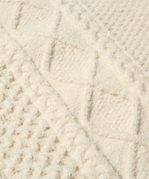 MAGIC NUMBER(マジック ナンバー)の「【MAGIC NUMBER】SHAGGY YARN CABLE CREW KNIT(ニット/セーター・メンズ・オフホワイト/オリーブ・MEDIUM/LARGE/X-LARGE)」の8枚目の写真