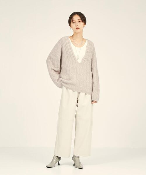 BRACTMENT（ブラクトメント）の「＜BRACTMENT(ブラクトメント)＞BM フェイクレザー カラー パンツ（その他パンツ・レディース・オフホワイト/ライトピンク/ライラック・FREE）」の14枚目の写真