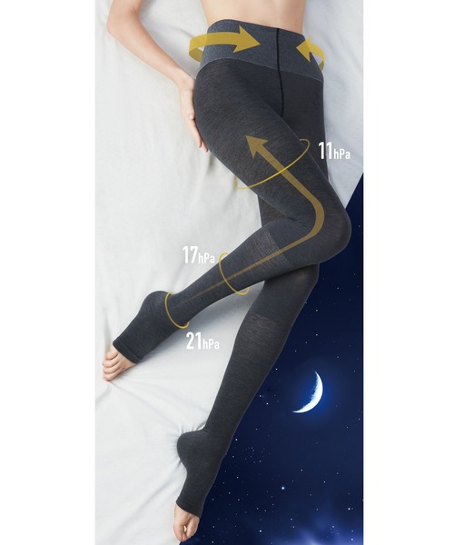 Lingerie by GeeRA（ランジェリーバイジーラ）の「＜ライザップ＞おやすみ用着圧　骨盤レギンス（レギンス/スパッツ・レディース・チャコール・MEDIUM/LARGE）」の4枚目の写真